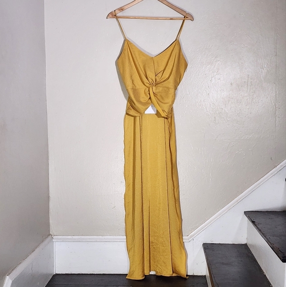 L'Acedemie Mustard Yellow Sleeveless Dress - Picture 1 of 6